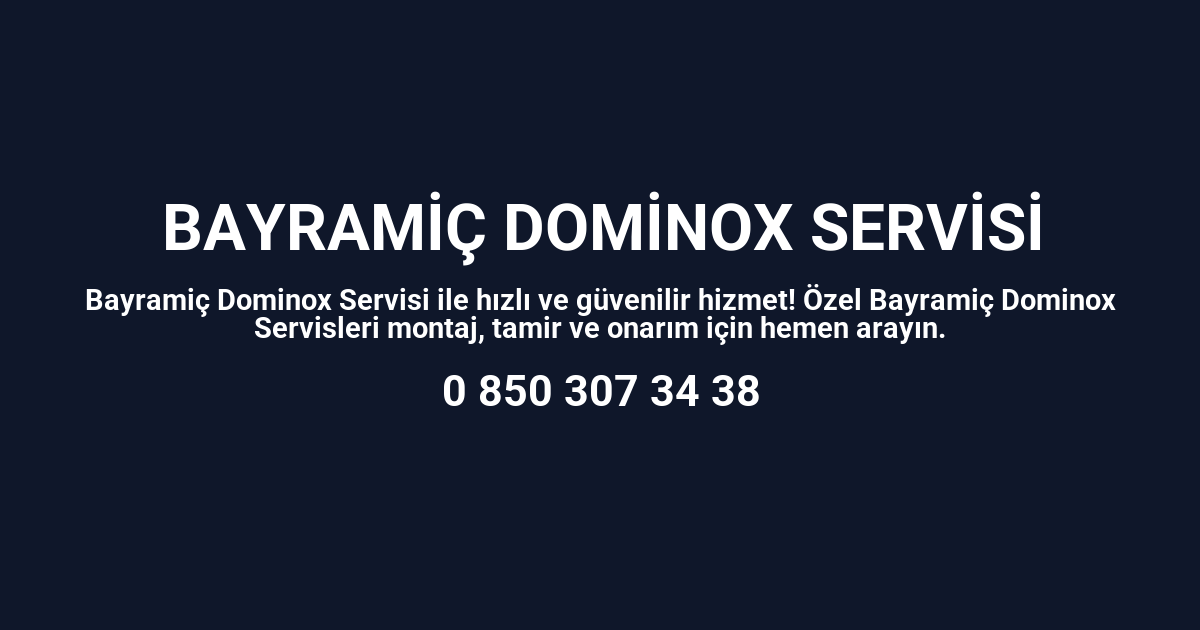 Bayramiç Dominox Servisi